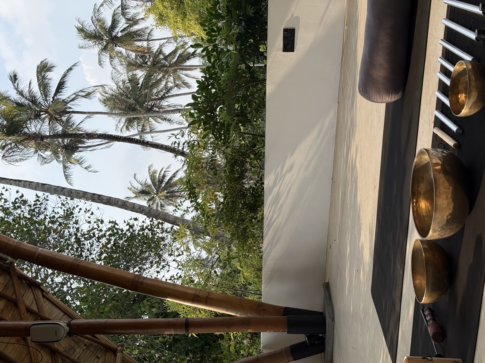Yoga pavilion and sound bowls